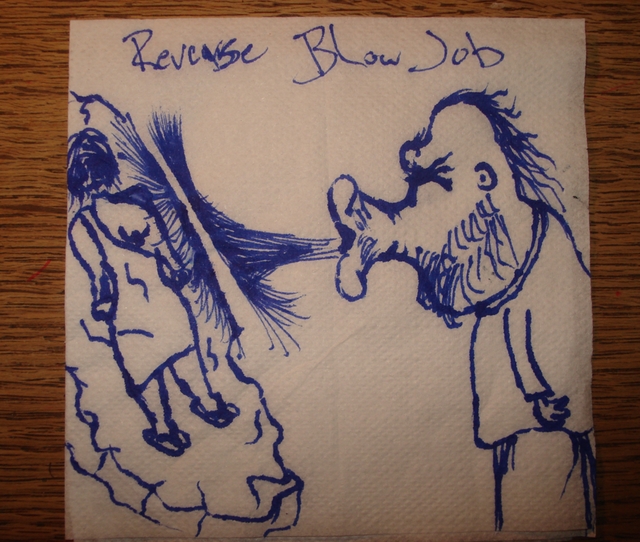 Napkin Art #21: Reverse Blow Job, by Isaiah