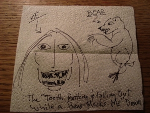 Napkin Art #34: ÒTeeth Rotting and Falling Out While a Bear Mocks MeÓ by Robert Masterson