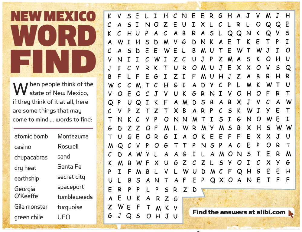 New Mexico Word Find