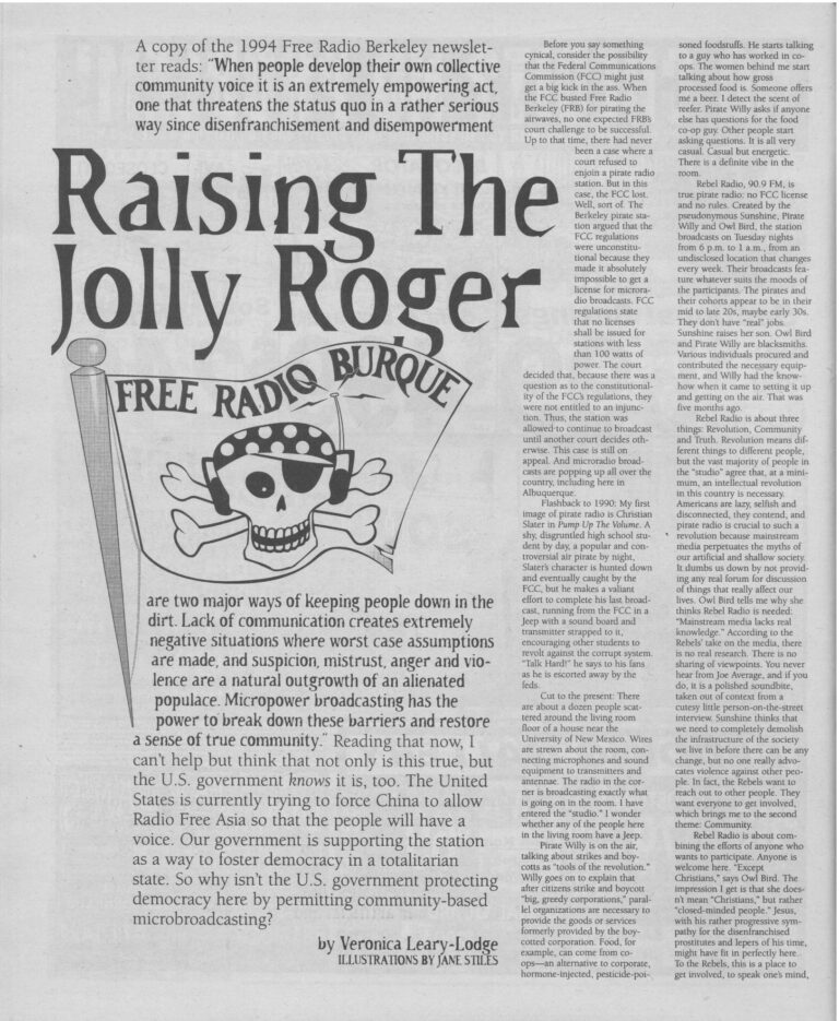 Free Radio Burque: 1997 Rebel Radio story unearthed