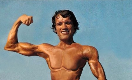 RowdyÕs Dream Blog #239: A very thin Arnold Schwarzenegger in a wheelchair.
