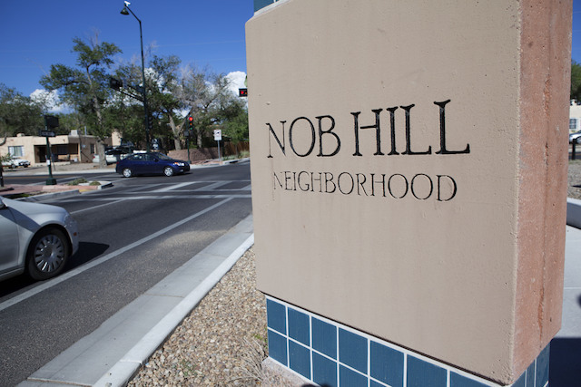 Nob Hill neighborhood sign