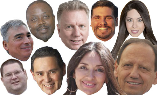 candidates’ disembodied heads
